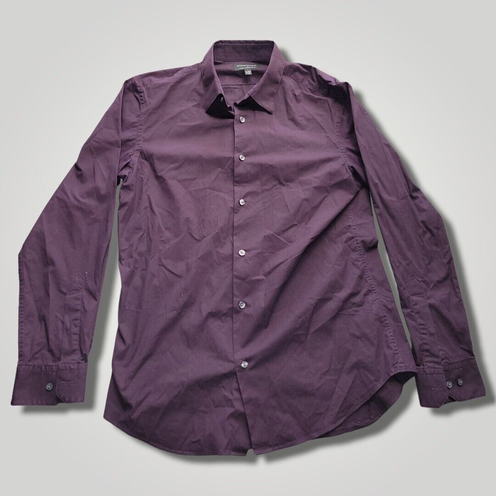 Banana Republic Dress Shirt Mens 16/16½ 34/35 Slim Fit Stretch Purple